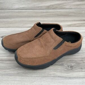 Cabela's Slip On Trail Hiking Mules Women 9.5M Brown Suede Comfort Shoes 82-3124
